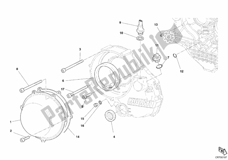 Alle onderdelen voor de Koppelingsdeksel, Buiten van de Ducati Superbike 999 R 2005